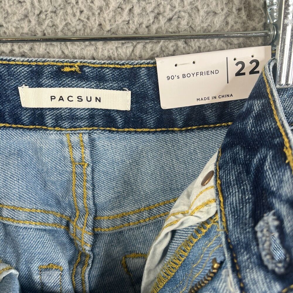 PACSUN 90’s Boyfriend Jeans Womens 22 Blue Straight Leg High Rise  22 x 32 - Picture 4 of 12